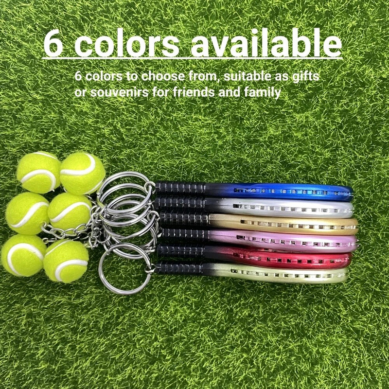 Tennisereketi võtmehoidja – armas sportlik minivõtmehoidja auto 6 värvi ripatsiga võtmehoidja, spordi võtmehoidja, kes armastavad sporti Kingitused 17248