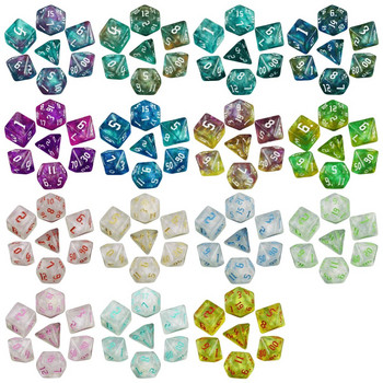 DND Cubes MTG Dice RPG Dice Amazing Colors Mixing Fantasy Starlight Effect Μοναδικά στυλ γραμματοσειράς ρετρό για παιχνίδια με χαρτιά