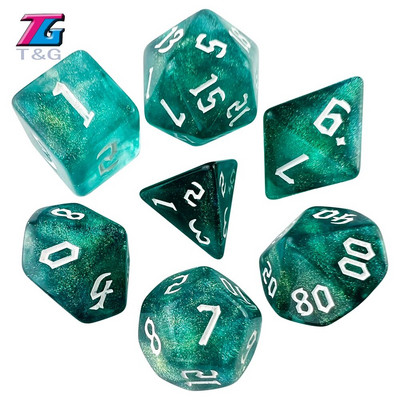 DND Cubes MTG Dice RPG Dice Amazing Colors Mixing Fantasy Starlight Effect Μοναδικά στυλ γραμματοσειράς ρετρό για παιχνίδια με χαρτιά