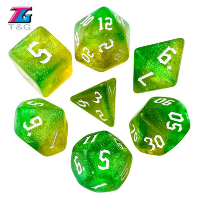 DND Cubes MTG Dice RPG Dice Amazing Colors Mixing Fantasy Starlight Effect Μοναδικά στυλ γραμματοσειράς ρετρό για παιχνίδια με χαρτιά