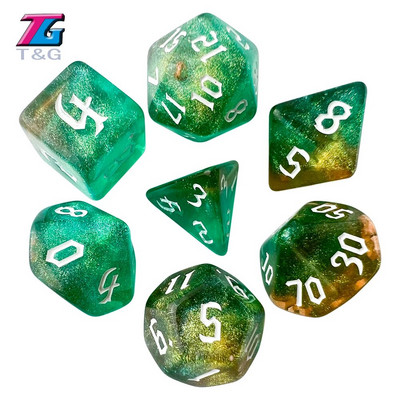 DND Cubes MTG Dice RPG Dice Amazing Colors Mixing Fantasy Starlight Effect Μοναδικά στυλ γραμματοσειράς ρετρό για παιχνίδια με χαρτιά