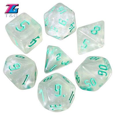 DND Cubes MTG Dice RPG Dice Amazing Colors Mixing Fantasy Starlight Effect Μοναδικά στυλ γραμματοσειράς ρετρό για παιχνίδια με χαρτιά