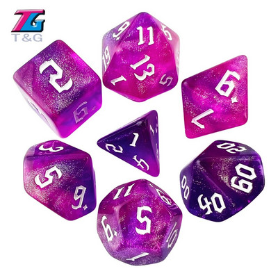 DND Cubes MTG Dice RPG Dice Amazing Colors Mixing Fantasy Starlight Effect Μοναδικά στυλ γραμματοσειράς ρετρό για παιχνίδια με χαρτιά