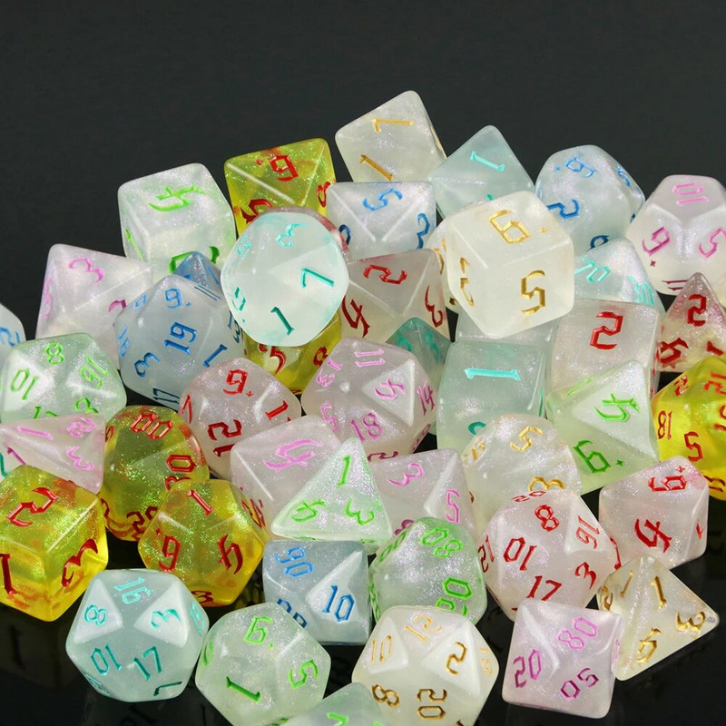 DND Cubes MTG Dice RPG Dice Amazing Colors Mixing Fantasy Starlight Effect Μοναδικά στυλ γραμματοσειράς ρετρό για παιχνίδια με χαρτιά
