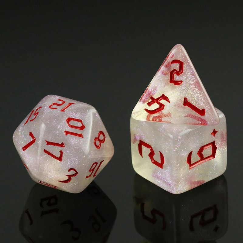 DND Cubes MTG Dice RPG Dice Amazing Colors Mixing Fantasy Starlight Effect Μοναδικά στυλ γραμματοσειράς ρετρό για παιχνίδια με χαρτιά