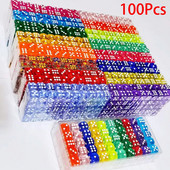 100 bucăți/set zaruri cu 6 fețe 14 mm D6 16 zaruri transparente opționale, acrilice, cu margini rotunjite, pentru jocuri de masă, petrecere DND