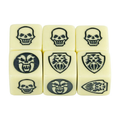 Spēles kauliņi 6 gab. D6 kauliņi, kas mirdz tumsā, necaurspīdīgā krāsā galda spēļu galda spēlei