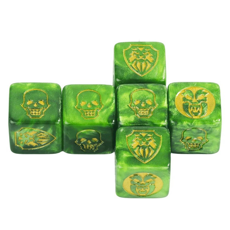 Spēles kauliņi 6 gab. D6 kauliņi, kas mirdz tumsā, necaurspīdīgā krāsā galda spēļu galda spēlei