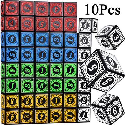 10db/készlet 16mm-es D6 kocka négyzet alakú élezett sarokszámok 6 oldalú dobókocka akril játékasztal Társasjátékok Bár Pub Club Party DND