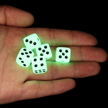 5 ΤΕΜ 14 mm 6 όψεων Noctilucent Dice Night Light Στρογγυλά Γωνιακά Cubes Fun Bar KTV Entertainment Luminous Game Dices Drinking Εργαλείο