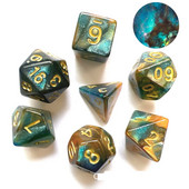 Nauja dviejų spalvų įvairiapusio drakono ir požemio žaidimo kauliukų stalo žaidimo spalva (7 vienetai komplekte)