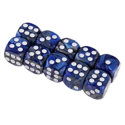 10 tk 16 mm kahevärviline läbipaistmatu kuuepoolne täpitäringumängud D6 D&D täringukomplekt RPG täringutega sirge tassi baari lauamängukomplekt KTV Entertainment