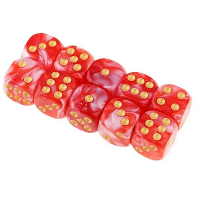 10 tk 16 mm kahevärviline läbipaistmatu kuuepoolne täpitäringumängud D6 D&D täringukomplekt RPG täringutega sirge tassi baari lauamängukomplekt KTV Entertainment