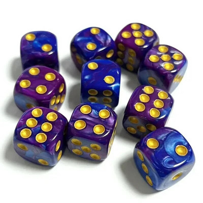 10 tk 16 mm kahevärviline läbipaistmatu kuuepoolne täpitäringumängud D6 D&D täringukomplekt RPG täringutega sirge tassi baari lauamängukomplekt KTV Entertainment