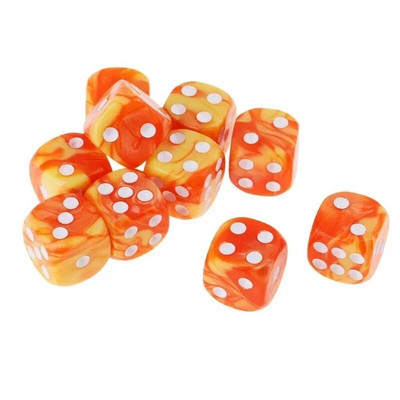 10 tk 16 mm kahevärviline läbipaistmatu kuuepoolne täpitäringumängud D6 D&D täringukomplekt RPG täringutega sirge tassi baari lauamängukomplekt KTV Entertainment