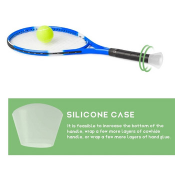 Αντικραδασμικό Ενεργειακό μανίκι σιλικόνης Κάλυμμα ρακέτας τένις Λαβή άκρο καπάκι προφυλακτήρα Αξεσουάρ λαβή Δαχτυλίδι ρακέτα Sport Overgrip