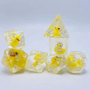 Нов DND Upscale 7Pcs Resin Dice Set Polyhedral Inline Animal D4 D6 D8 D10 D12 D20 Dices for RPG Board Game and Tabletop Games