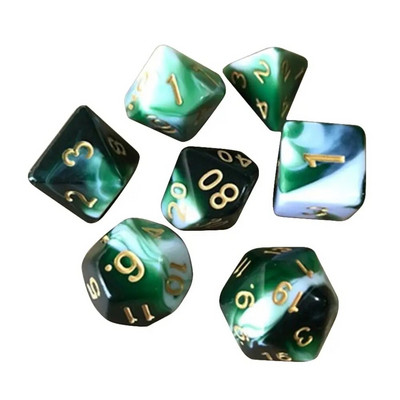 7 zīmuļu/komplekts jauns akrila kauliņu komplekts TRPG DND daudzskaldņu 7 dimensiju mirdzošiem mirdzošiem digitālajiem kauliņiem izklaides spēļu piederumiem