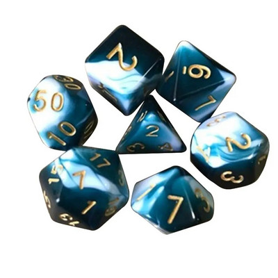 7 zīmuļu/komplekts jauns akrila kauliņu komplekts TRPG DND daudzskaldņu 7 dimensiju mirdzošiem mirdzošiem digitālajiem kauliņiem izklaides spēļu piederumiem