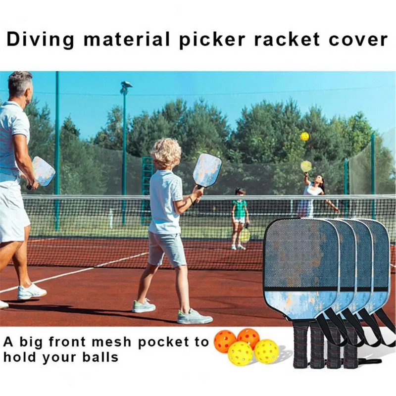 Κάλυμμα Pickleball με τσάντα αποθήκευσης κορδόνι με μπροστινή τσάντα από πλέγμα νεοπρένιο Υλικό για ρόπαλο πινγκ πονγκ Θήκη κουπιών