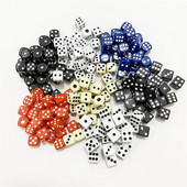 50 de bucăți 10 mm zaruri acrilice cu puncte pătrate pentru jocuri de puzzle zaruri cu 6 fețe Accesorii pentru jocuri DIY Decider Petreceri de naștere Cub negru/alb