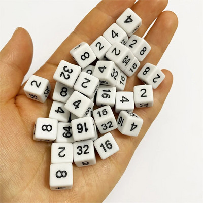 50 de bucăți 10 mm zaruri acrilice cu puncte pătrate pentru jocuri de puzzle zaruri cu 6 fețe Accesorii pentru jocuri DIY Decider Petreceri de naștere Cub negru/alb