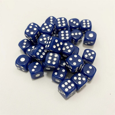 50 de bucăți 10 mm zaruri acrilice cu puncte pătrate pentru jocuri de puzzle zaruri cu 6 fețe Accesorii pentru jocuri DIY Decider Petreceri de naștere Cub negru/alb