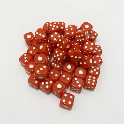 50 de bucăți 10 mm zaruri acrilice cu puncte pătrate pentru jocuri de puzzle zaruri cu 6 fețe Accesorii pentru jocuri DIY Decider Petreceri de naștere Cub negru/alb