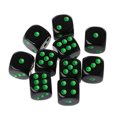 10 bucăți 15 mm cub acrilic multicolor zaruri margele șase laturi jucărie portabilă pentru jocuri de masă