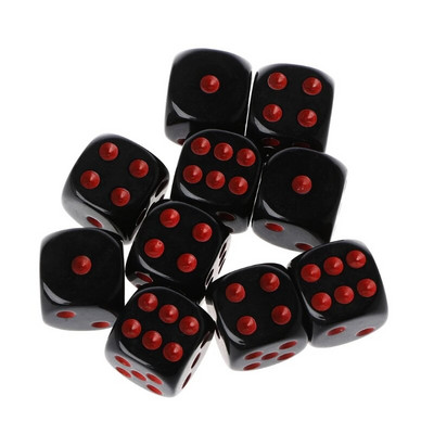10 bucăți 15 mm cub acrilic multicolor zaruri margele șase laturi jucărie portabilă pentru jocuri de masă