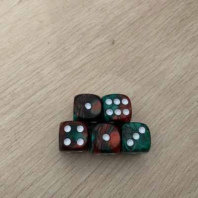 5 kom/set Dodatak za društvene igre puzzle s kockicama u dvije boje, smiješne kockice sa 6 strana, 16 mm