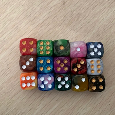 5 kom/set Dodatak za društvene igre puzzle s kockicama u dvije boje, smiješne kockice sa 6 strana, 16 mm