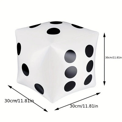 13,7 collu Jumbo piepūšamie kauliņi no Novelty White and Black Giant Dice plašajai spēlei iekštelpās un ārā
