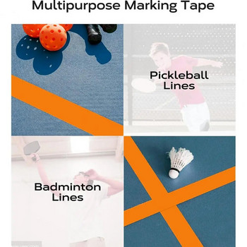 Лента за маркиране на игрище за мариновани топки Силна лепкавост, рязане свободно Лента за маркиране на спортно игрище Лента за маркиране на баскетболен тенис корт