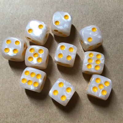 10 bucăți/set zaruri cu colț rotund, zaruri cu perle, 6 fețe, 16 mm, masă de joc, jocuri de bar, instrumente amuzante, articole de divertisment