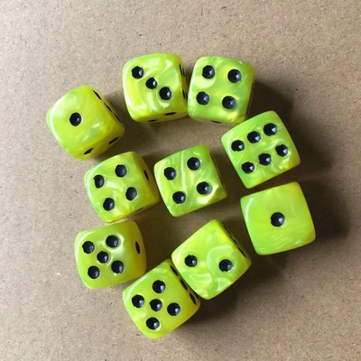 10 bucăți/set zaruri cu colț rotund, zaruri cu perle, 6 fețe, 16 mm, masă de joc, jocuri de bar, instrumente amuzante, articole de divertisment