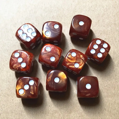 10 bucăți/set zaruri cu colț rotund, zaruri cu perle, 6 fețe, 16 mm, masă de joc, jocuri de bar, instrumente amuzante, articole de divertisment