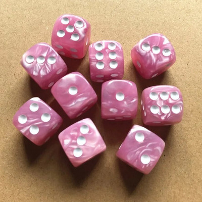 10 bucăți/set zaruri cu colț rotund, zaruri cu perle, 6 fețe, 16 mm, masă de joc, jocuri de bar, instrumente amuzante, articole de divertisment