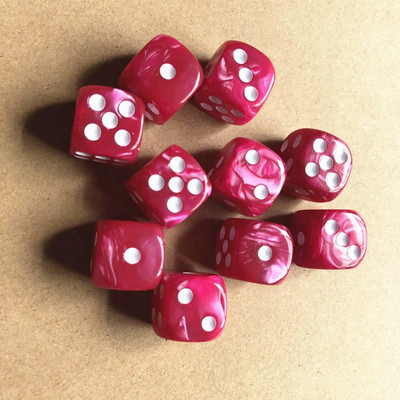 10 bucăți/set zaruri cu colț rotund, zaruri cu perle, 6 fețe, 16 mm, masă de joc, jocuri de bar, instrumente amuzante, articole de divertisment
