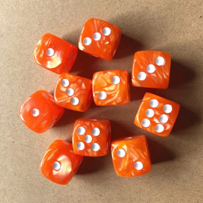 10 bucăți/set zaruri cu colț rotund, zaruri cu perle, 6 fețe, 16 mm, masă de joc, jocuri de bar, instrumente amuzante, articole de divertisment