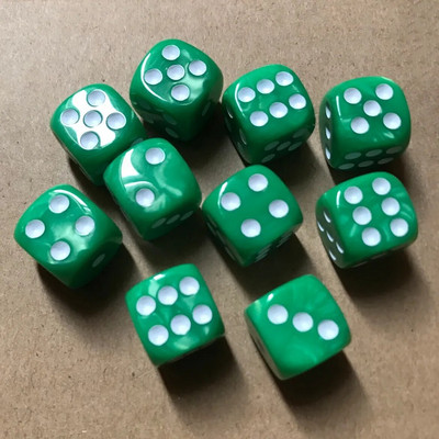 10 bucăți/set zaruri cu colț rotund, zaruri cu perle, 6 fețe, 16 mm, masă de joc, jocuri de bar, instrumente amuzante, articole de divertisment