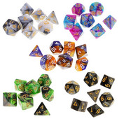 7 bucăți zaruri poliedrice, în două culori, zaruri poliedrice pentru RPG Dungeons and Dragons DND RPG MTG D20 D12 D10 D8 D6 D4 Joc de masă