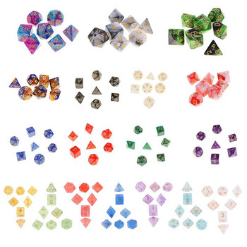 7 τμχ Polyhedral Dice Διπλά Χρώματα Πολυεδρικό παιχνίδι Ζάρια για RPG Dungeons and Dragons DND RPG MTG D20 D12 D10 D8 D6 D4 Επιτραπέζιο παιχνίδι