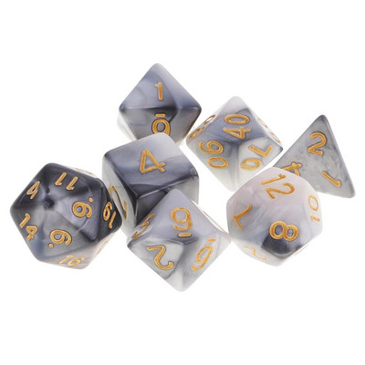 7 bucăți zaruri poliedrice, în două culori, zaruri poliedrice pentru RPG Dungeons and Dragons DND RPG MTG D20 D12 D10 D8 D6 D4 Joc de masă