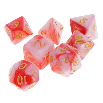 7 bucăți zaruri poliedrice, în două culori, zaruri poliedrice pentru RPG Dungeons and Dragons DND RPG MTG D20 D12 D10 D8 D6 D4 Joc de masă