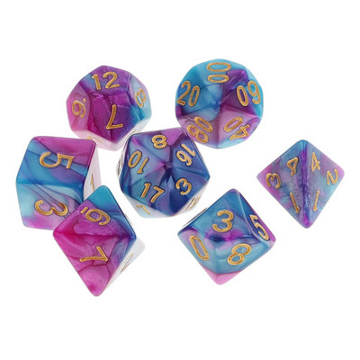 7 bucăți zaruri poliedrice, în două culori, zaruri poliedrice pentru RPG Dungeons and Dragons DND RPG MTG D20 D12 D10 D8 D6 D4 Joc de masă