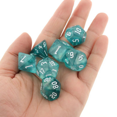 7 bucăți zaruri poliedrice, în două culori, zaruri poliedrice pentru RPG Dungeons and Dragons DND RPG MTG D20 D12 D10 D8 D6 D4 Joc de masă