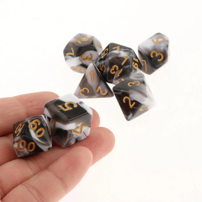 7 bucăți zaruri poliedrice, în două culori, zaruri poliedrice pentru RPG Dungeons and Dragons DND RPG MTG D20 D12 D10 D8 D6 D4 Joc de masă