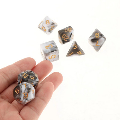 7 bucăți zaruri poliedrice, în două culori, zaruri poliedrice pentru RPG Dungeons and Dragons DND RPG MTG D20 D12 D10 D8 D6 D4 Joc de masă