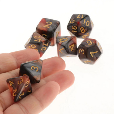 7 bucăți zaruri poliedrice, în două culori, zaruri poliedrice pentru RPG Dungeons and Dragons DND RPG MTG D20 D12 D10 D8 D6 D4 Joc de masă